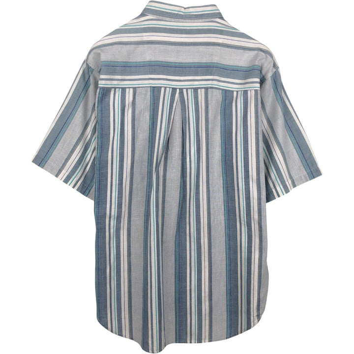 Dockers short-sleeved cotton striped shirt, men's size M (approx.) cotton white type Vintage Second Hand