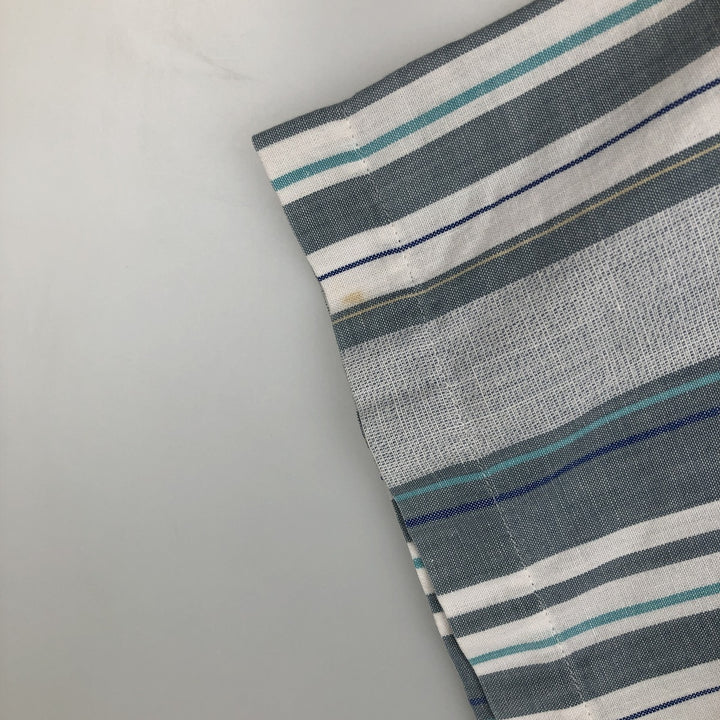 Dockers short-sleeved cotton striped shirt, men's size M (approx.) cotton white type Vintage Second Hand