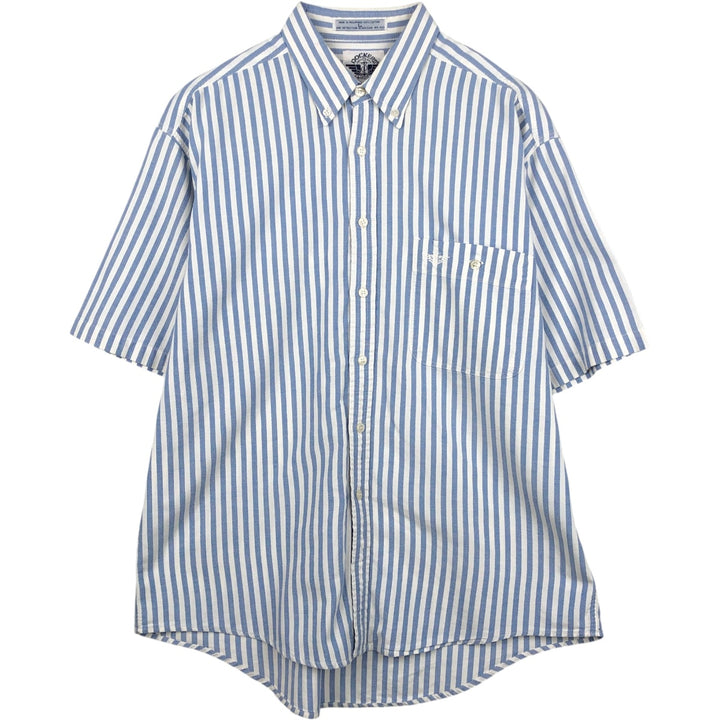 Dockers short-sleeved button-down striped shirt, men's size L (approx.) cotton white type Vintage Second Hand