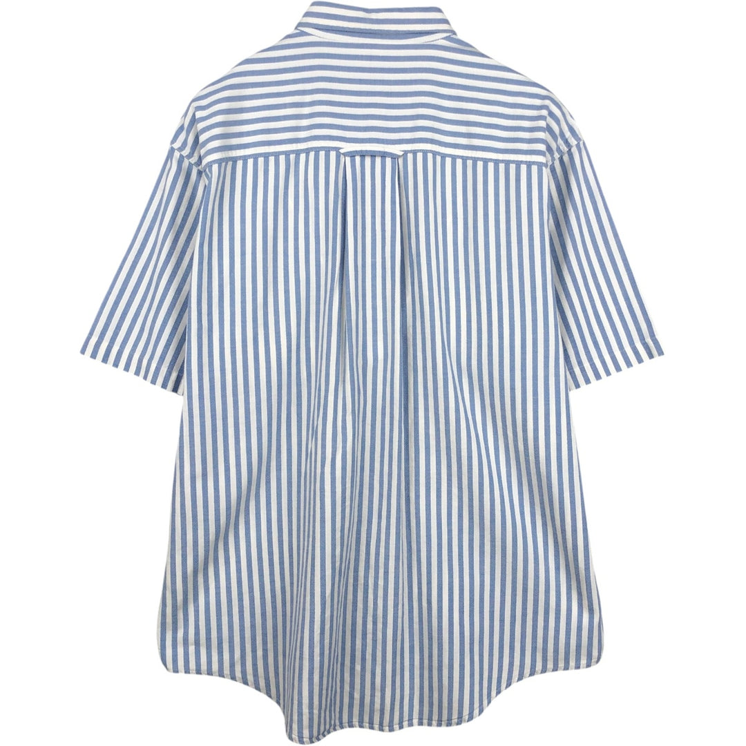 Dockers short-sleeved button-down striped shirt, men's size L (approx.) cotton white type Vintage Second Hand