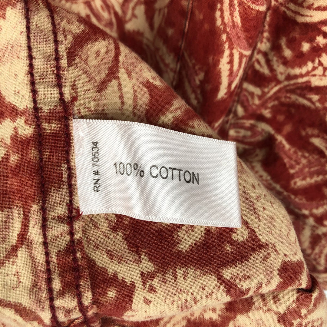 Orvis all-over floral print short-sleeved open-collar cotton shirt, boxy fit, men's size XL. cotton red type Vintage Second Hand
