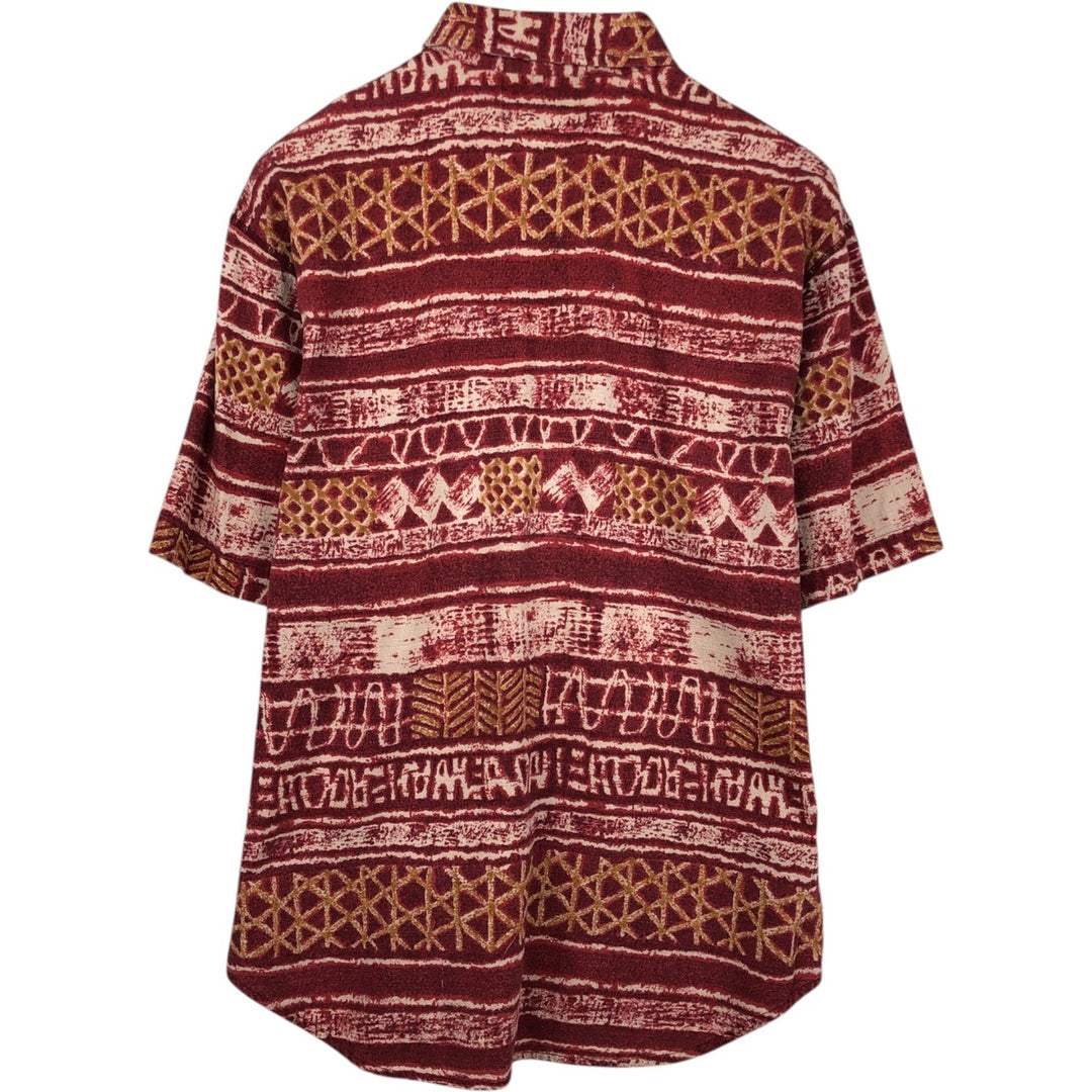 THE TERRITORY AHEAD all-over print short-sleeved cotton shirt, men's size L (approx.) cotton red type Vintage Second Hand