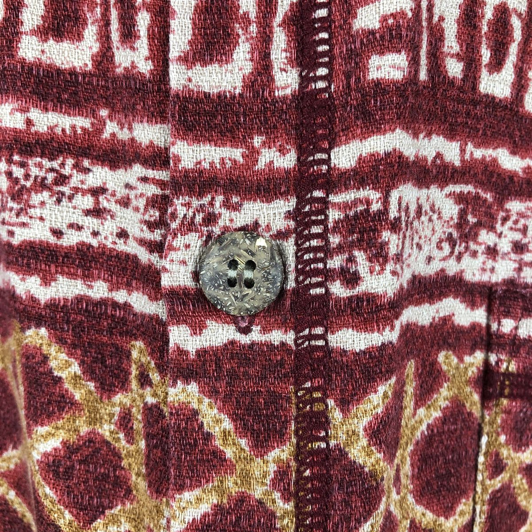THE TERRITORY AHEAD all-over print short-sleeved cotton shirt, men's size L (approx.) cotton red type Vintage Second Hand