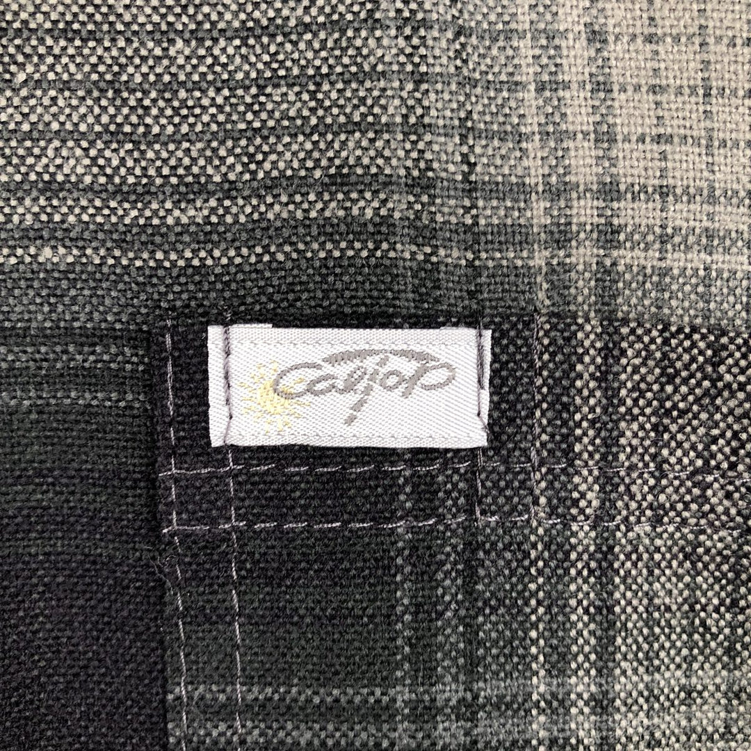 Caltop Ombre Check Short-Sleeve Check Shirt, Boxy Shirt, Made in USA, Men's XL Equivalent acrylic gray type Vintage Second Hand