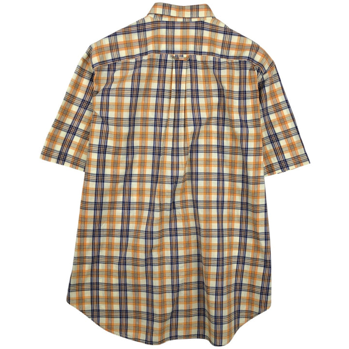 Burberry's THOMAS BURBERRY Short-Sleeve Button-Down Check Shirt, Men's Size XL (approx.) cotton yellow type Vintage Second Hand
