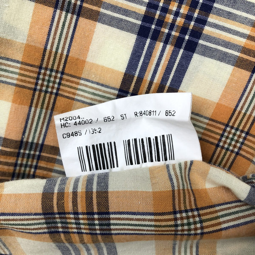 Burberry's THOMAS BURBERRY Short-Sleeve Button-Down Check Shirt, Men's Size XL (approx.) cotton yellow type Vintage Second Hand