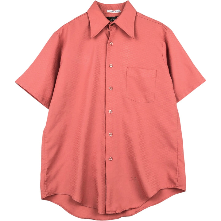 1970'S JCPenney all-over print short-sleeved shirt, men's size L equivalent, vintage. unclear coral Vintage Second Hand