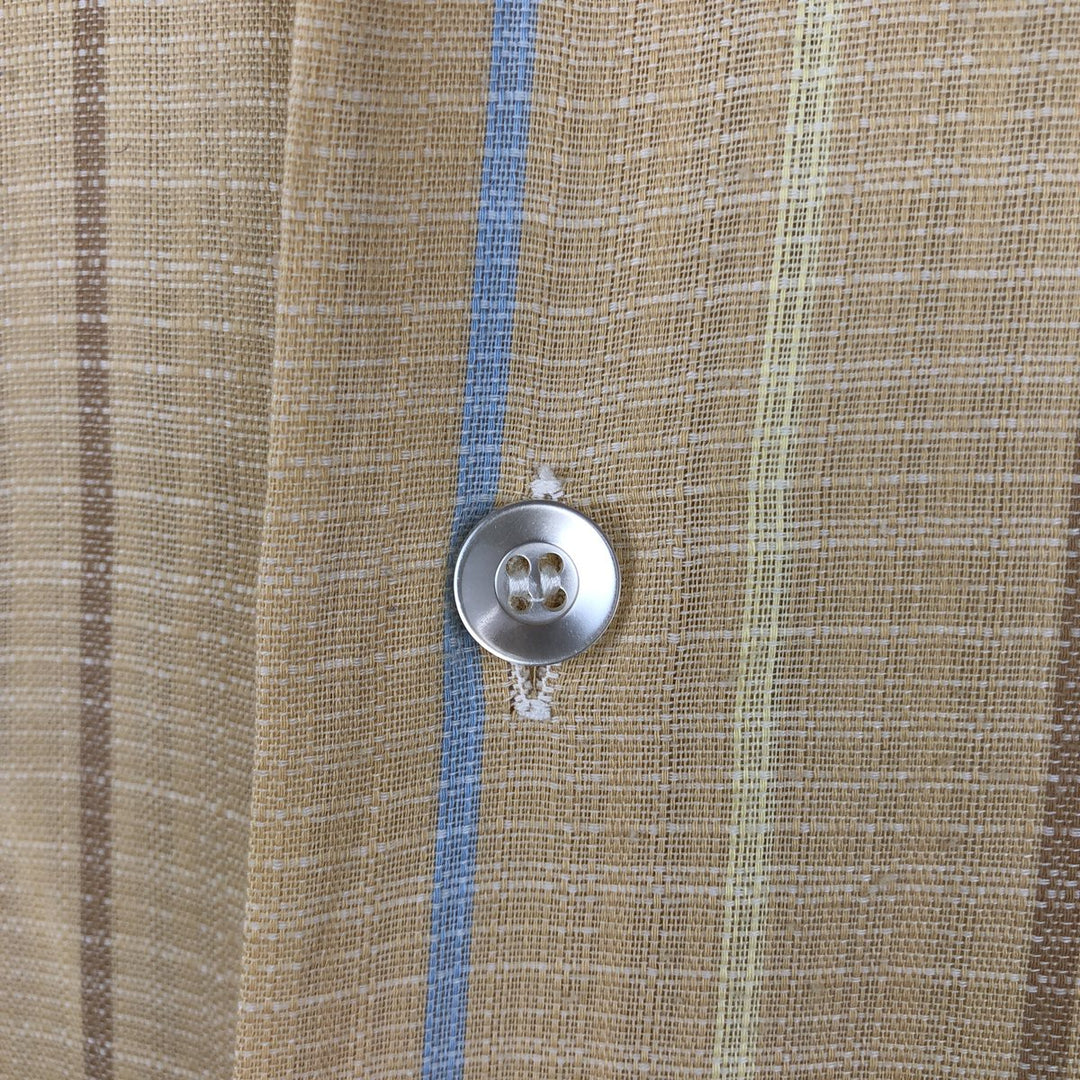 1970'S Kmart PERMANENT PRESS Stripe Pattern Short-Sleeve Poly-Cotton Shirt, Men's Size M (Equivalent), Vintage polyester Beige type Vintage Second Hand