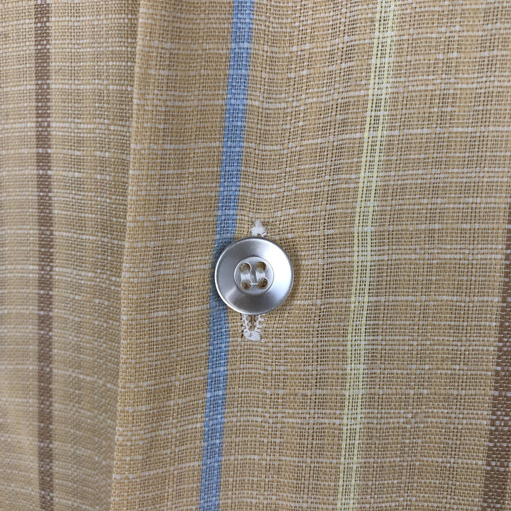1970'S Kmart PERMANENT PRESS Stripe Pattern Short-Sleeve Poly-Cotton Shirt, Men's Size M (Equivalent), Vintage polyester Beige type Vintage Second Hand