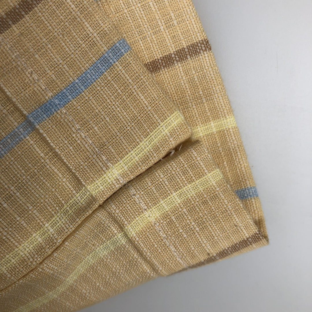 1970'S Kmart PERMANENT PRESS Stripe Pattern Short-Sleeve Poly-Cotton Shirt, Men's Size M (Equivalent), Vintage polyester Beige type Vintage Second Hand