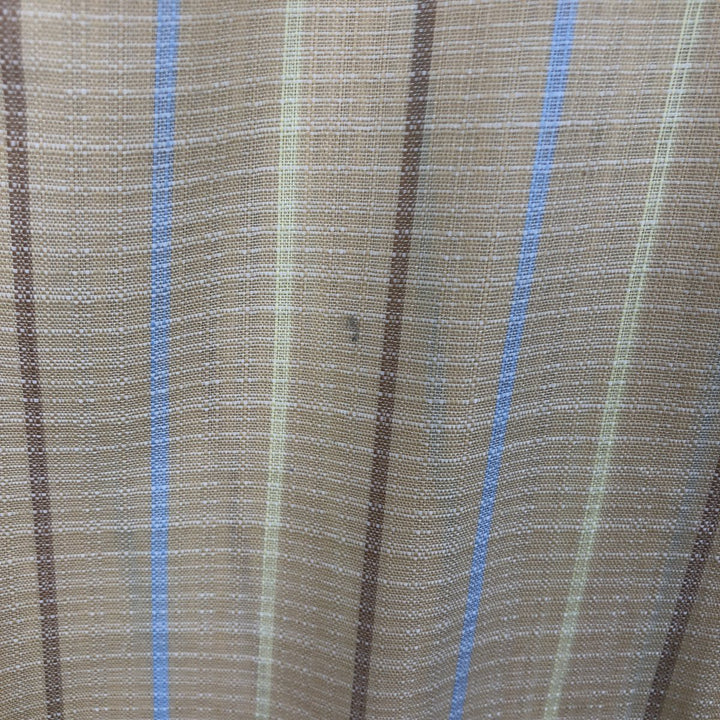 1970'S Kmart PERMANENT PRESS Stripe Pattern Short-Sleeve Poly-Cotton Shirt, Men's Size M (Equivalent), Vintage polyester Beige type Vintage Second Hand