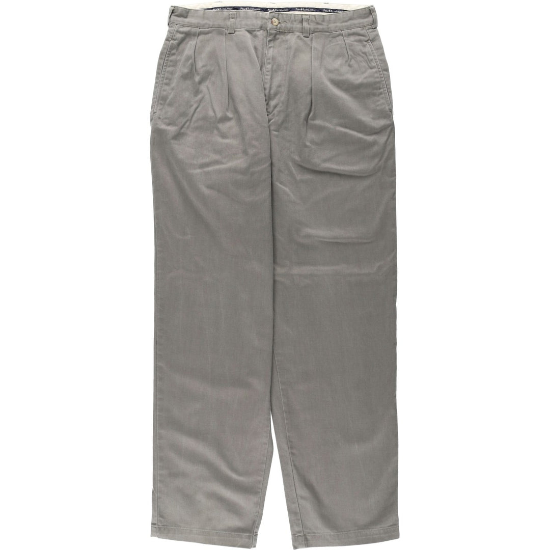 Ralph Lauren POLO RALPH LAUREN ANDREW PANT Two-pleat chino pants Men's size W32 cotton Khaki type brown Vintage Second Hand