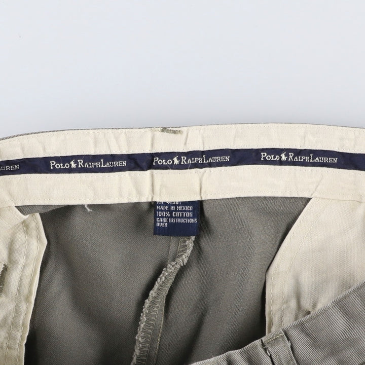 Ralph Lauren POLO RALPH LAUREN ANDREW PANT Two-pleat chino pants Men's size W32 cotton Khaki type brown Vintage Second Hand
