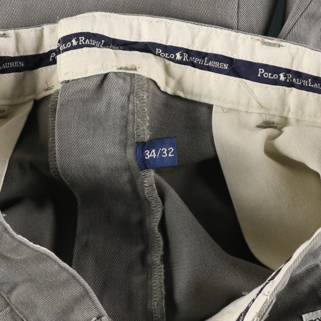 Ralph Lauren POLO RALPH LAUREN ANDREW PANT Two-pleat chino pants Men's size W32 cotton Khaki type brown Vintage Second Hand