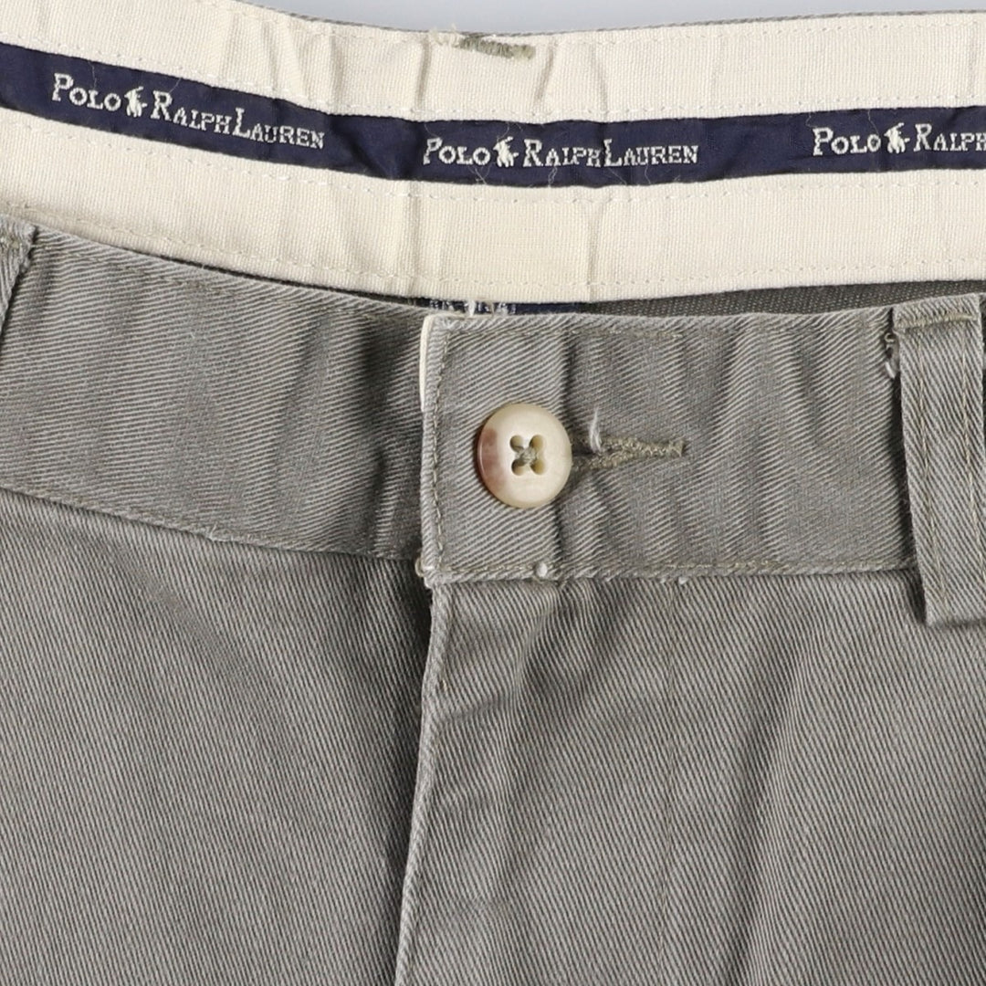Ralph Lauren POLO RALPH LAUREN ANDREW PANT Two-pleat chino pants Men's size W32 cotton Khaki type brown Vintage Second Hand