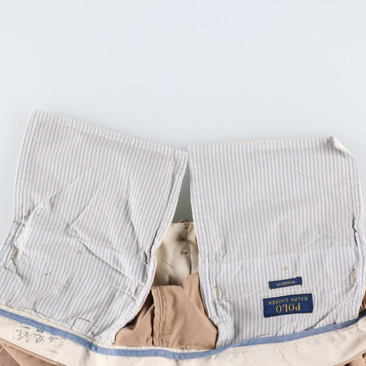 Ralph Lauren POLO RALPH LAUREN Relaxed Fit Chino Pants, Men's Size W37 (approx.) cotton Beige type Vintage Second Hand