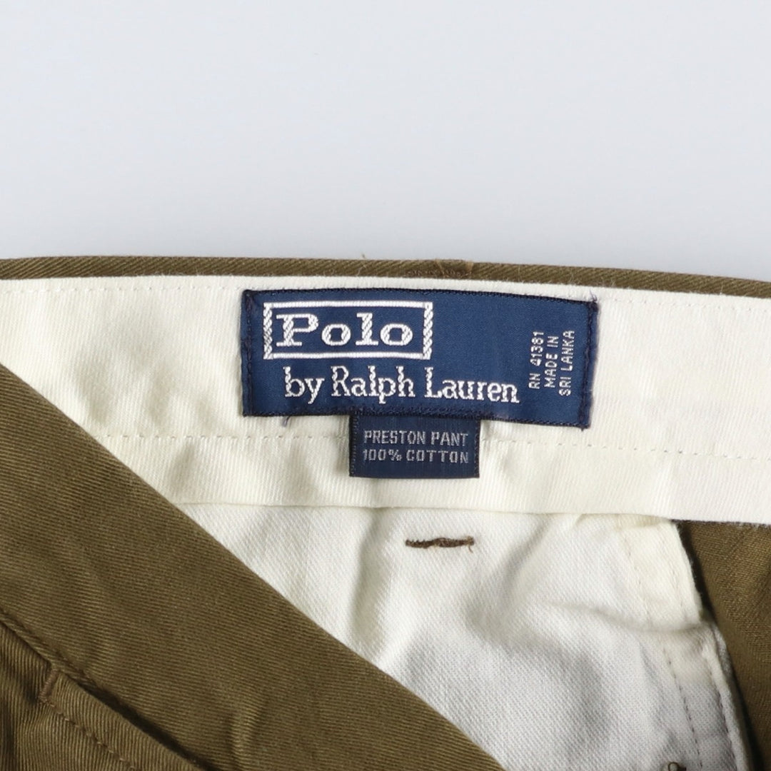 Ralph Lauren POLO by Ralph Lauren PRESTON PANT Chino pants for men, equivalent to w36 cotton brown type Vintage Second Hand