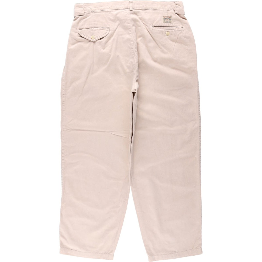Ralph Lauren POLO by Ralph Lauren Two-pleat Chino Pants for Men, W34 equivalent cotton Beige type Vintage Second Hand