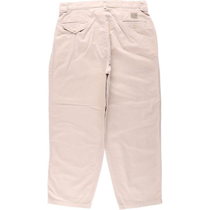 Ralph Lauren POLO by Ralph Lauren Two-pleat Chino Pants for Men, W34 equivalent cotton Beige type Vintage Second Hand