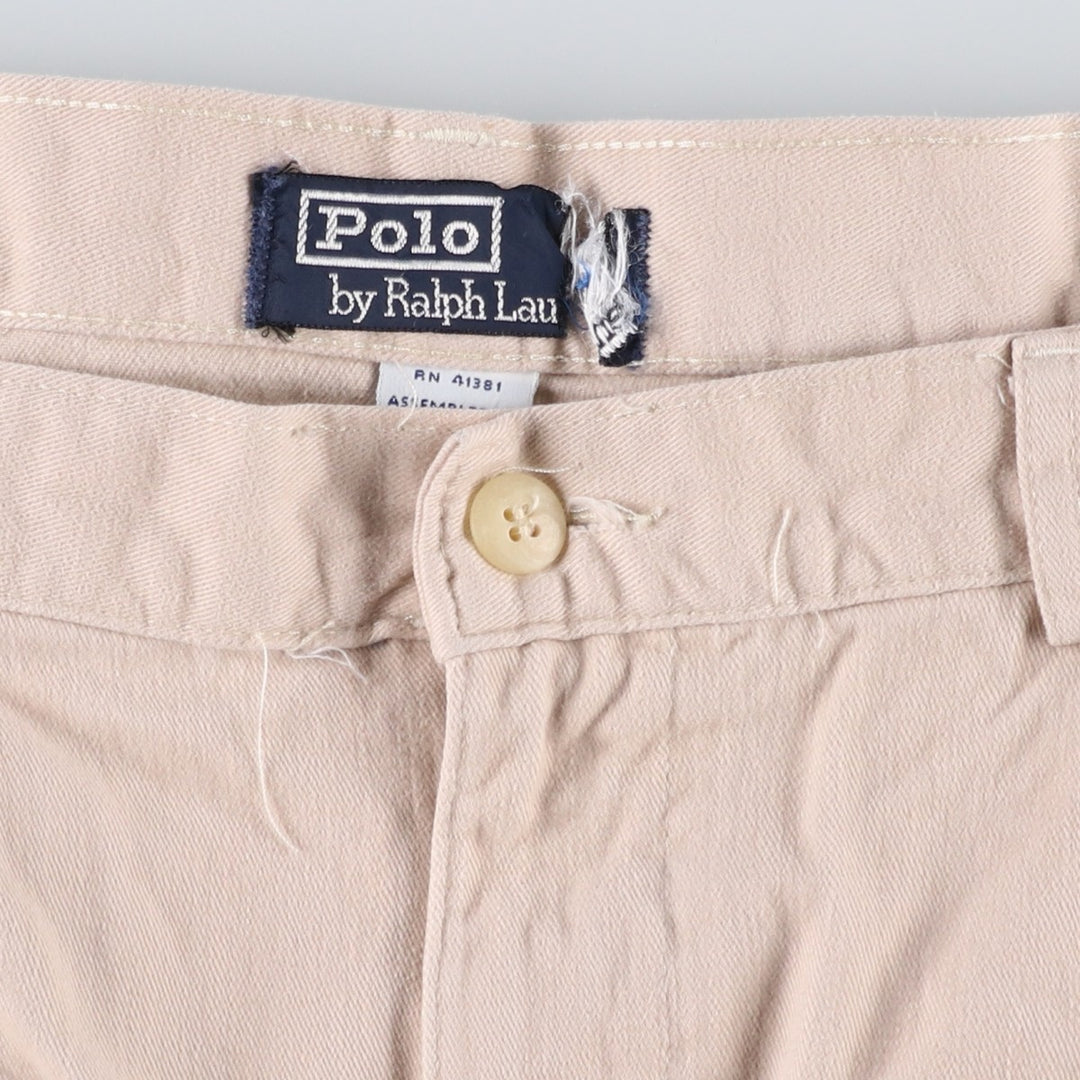Ralph Lauren POLO by Ralph Lauren Two-pleat Chino Pants for Men, W34 equivalent cotton Beige type Vintage Second Hand