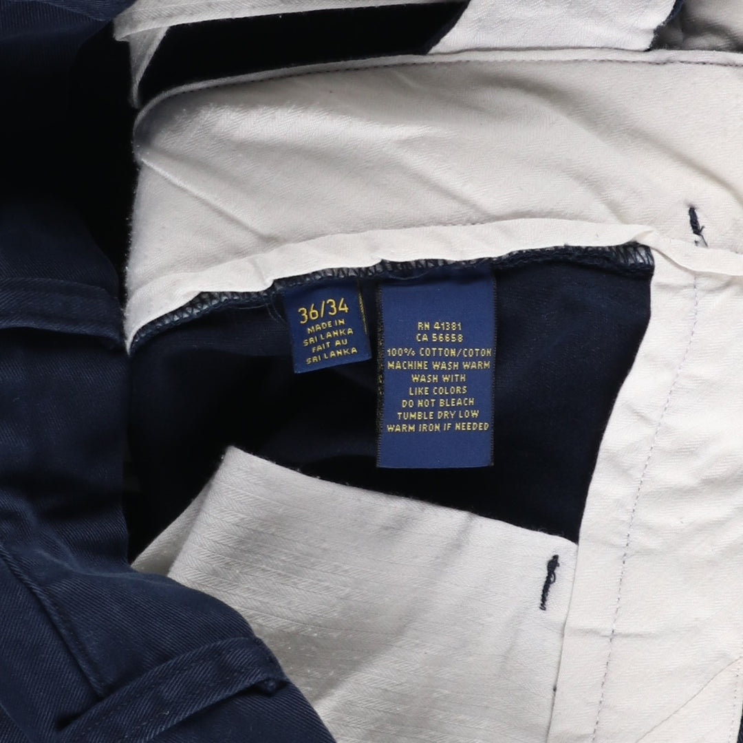 Ralph Lauren POLO RALPH LAUREN Chino Pants Men's W35 equivalent cotton navy blue type Vintage Second Hand