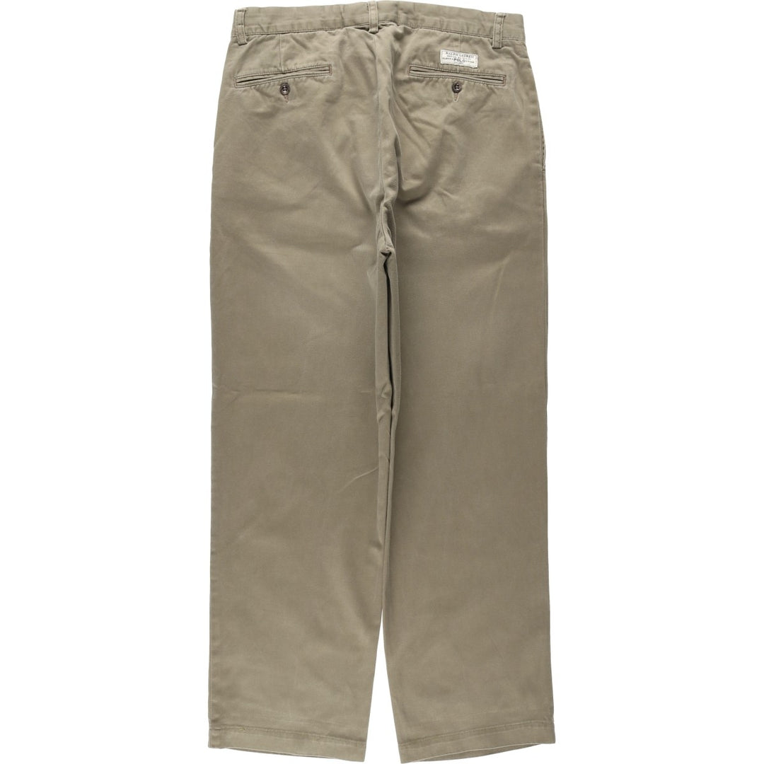 Ralph Lauren POLO by Ralph Lauren ANDREW PANT Two-pleat chino pants for men, equivalent to W33 cotton beige type brown Vintage Second Hand