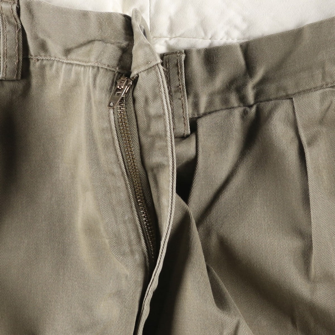Ralph Lauren POLO by Ralph Lauren ANDREW PANT Two-pleat chino pants for men, equivalent to W33 cotton beige type brown Vintage Second Hand