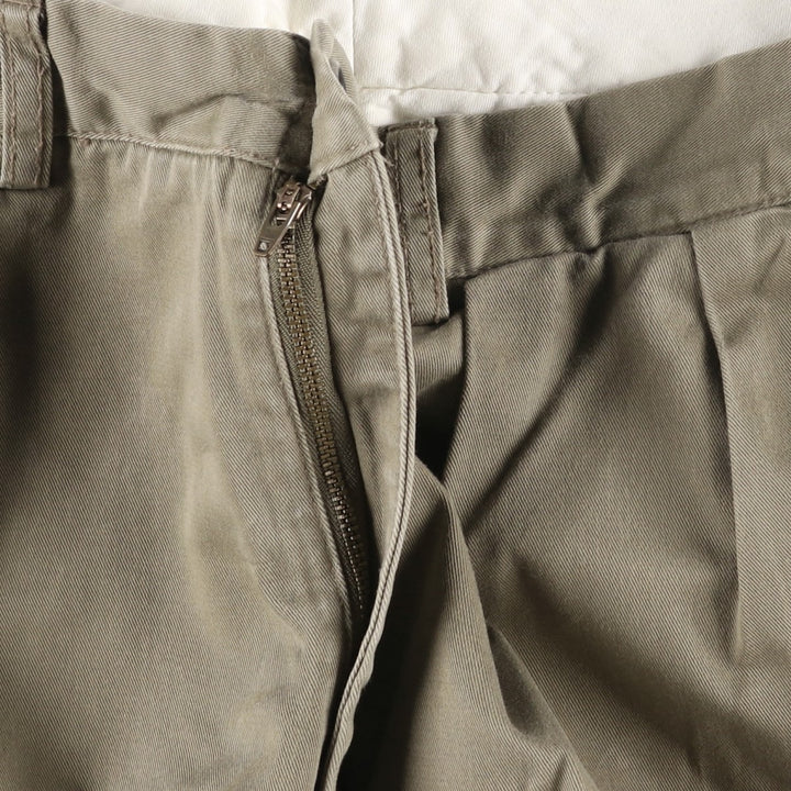 Ralph Lauren POLO by Ralph Lauren ANDREW PANT Two-pleat chino pants for men, equivalent to W33 cotton beige type brown Vintage Second Hand