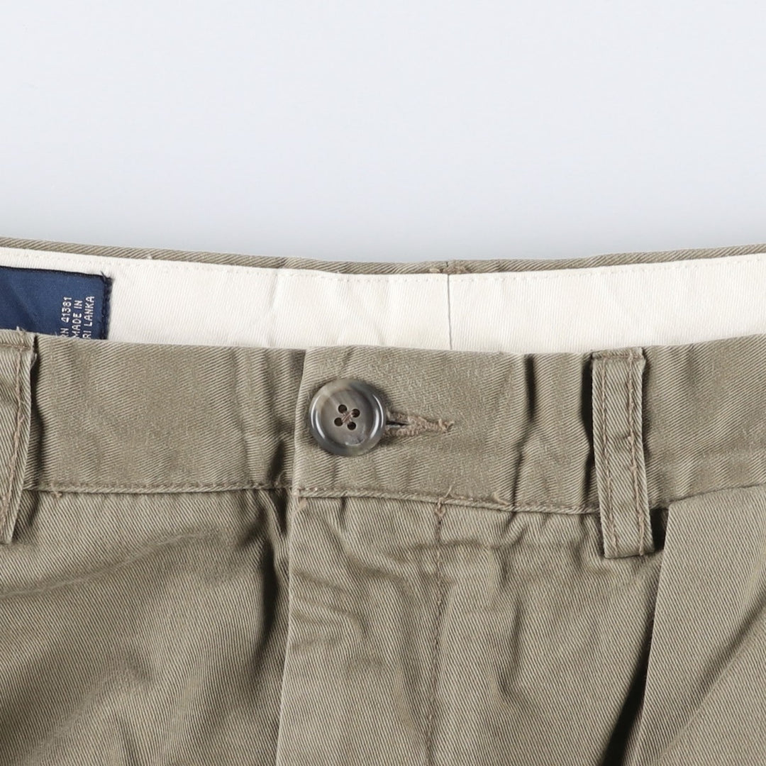 Ralph Lauren POLO by Ralph Lauren ANDREW PANT Two-pleat chino pants for men, equivalent to W33 cotton beige type brown Vintage Second Hand