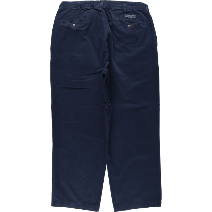 Ralph Lauren POLO by Ralph Lauren ANDREW PANT Two-pleat chino pants for men, equivalent to W33 cotton navy blue type Vintage Second Hand