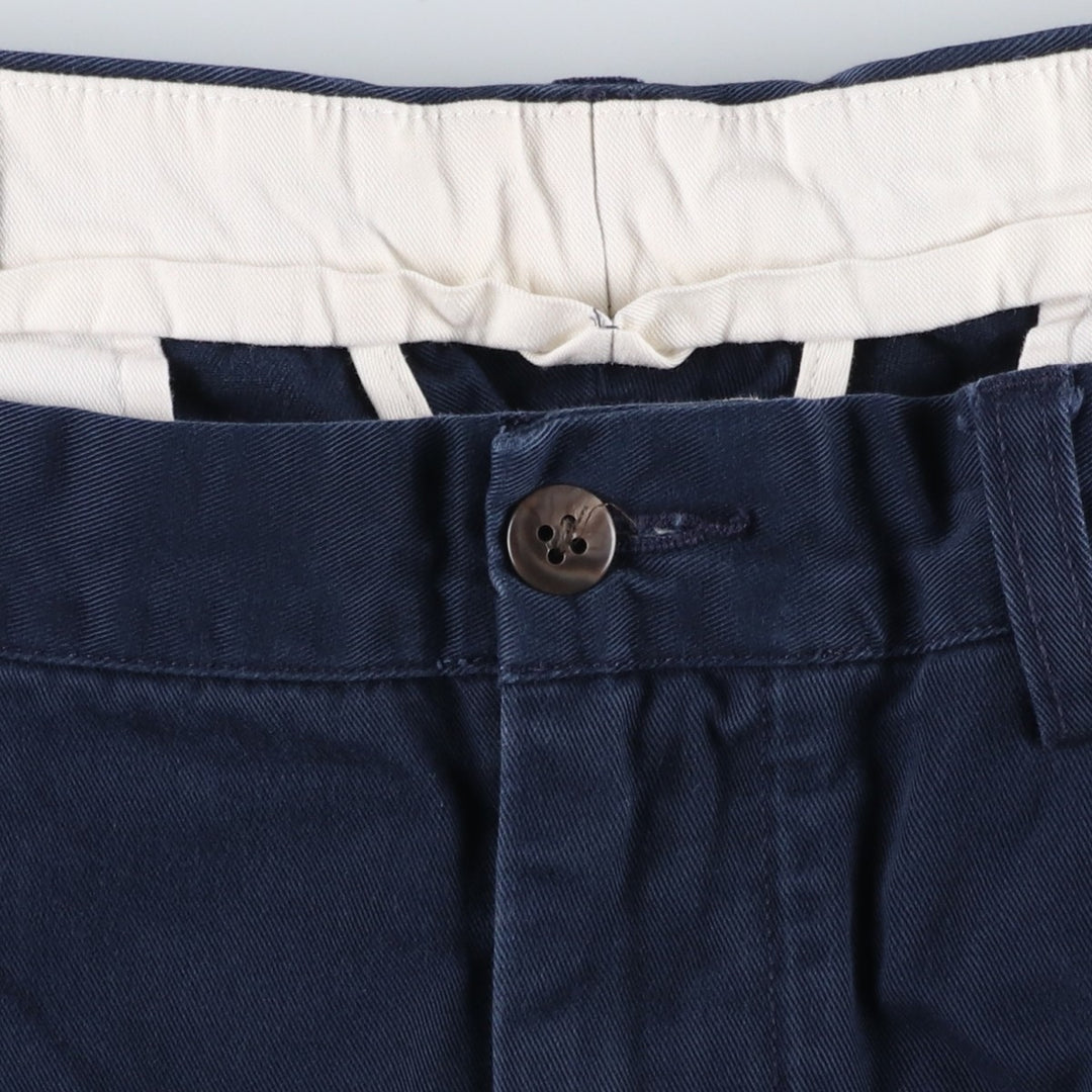 Ralph Lauren POLO by Ralph Lauren ANDREW PANT Two-pleat chino pants for men, equivalent to W33 cotton navy blue type Vintage Second Hand