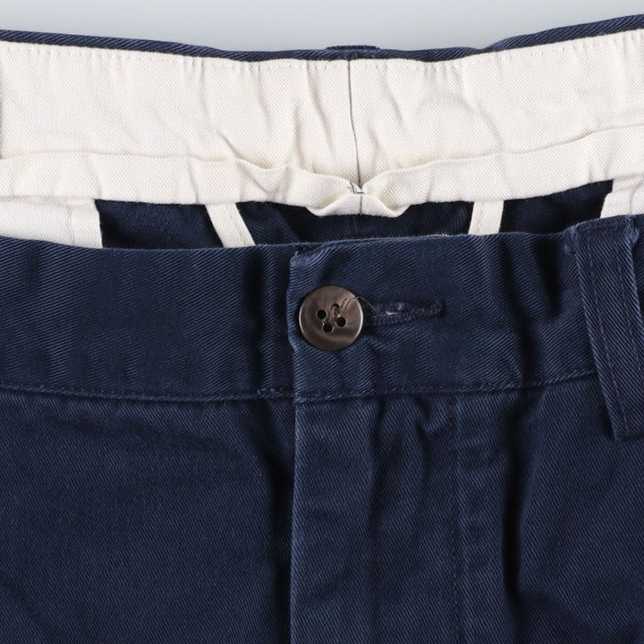 Ralph Lauren POLO by Ralph Lauren ANDREW PANT Two-pleat chino pants for men, equivalent to W33 cotton navy blue type Vintage Second Hand