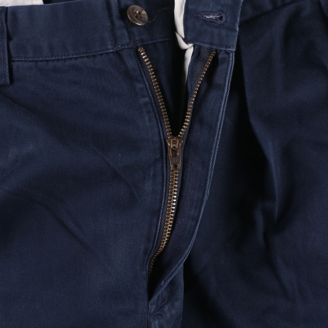 Ralph Lauren POLO by Ralph Lauren ANDREW PANT Two-pleat chino pants for men, equivalent to W33 cotton navy blue type Vintage Second Hand