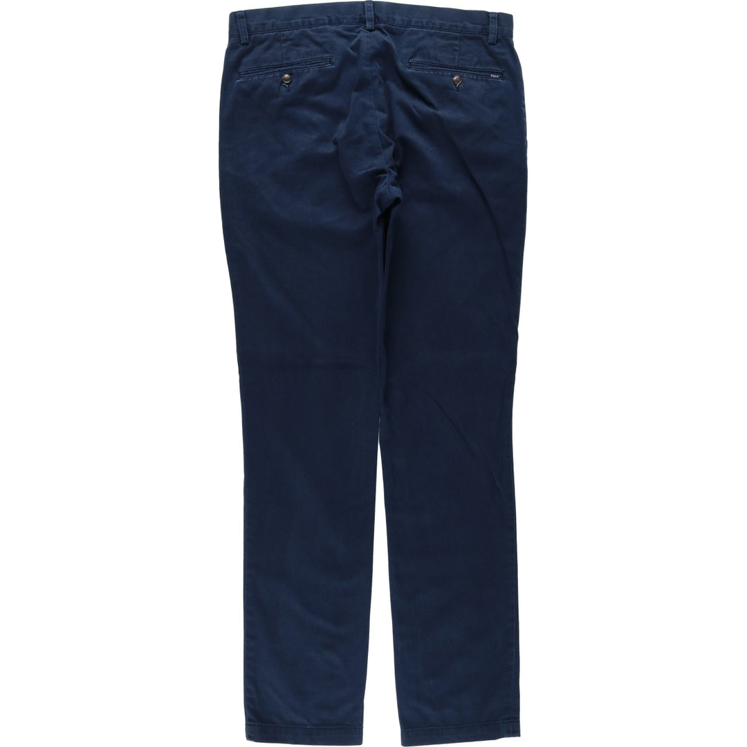 Ralph Lauren POLO RALPH LAUREN Slim Fit Chino Pants, Men's Size W34 (approx.) cotton navy blue type Vintage Second Hand