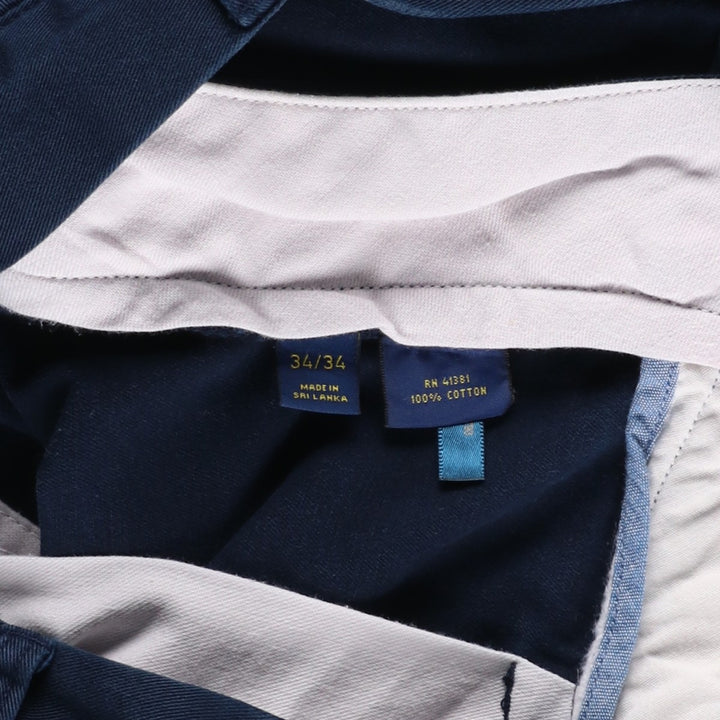 Ralph Lauren POLO RALPH LAUREN Slim Fit Chino Pants, Men's Size W34 (approx.) cotton navy blue type Vintage Second Hand