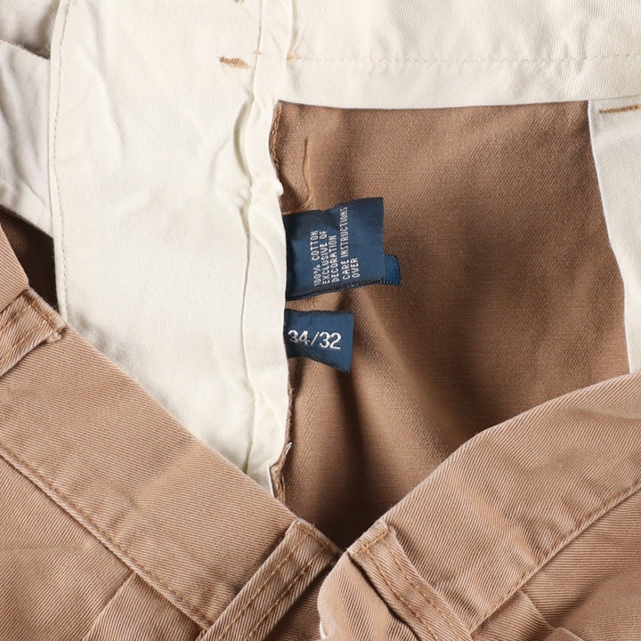 Ralph Lauren POLO by Ralph Lauren Two-pleat Chino Pants for Men, W35 cotton Beige type Vintage Second Hand