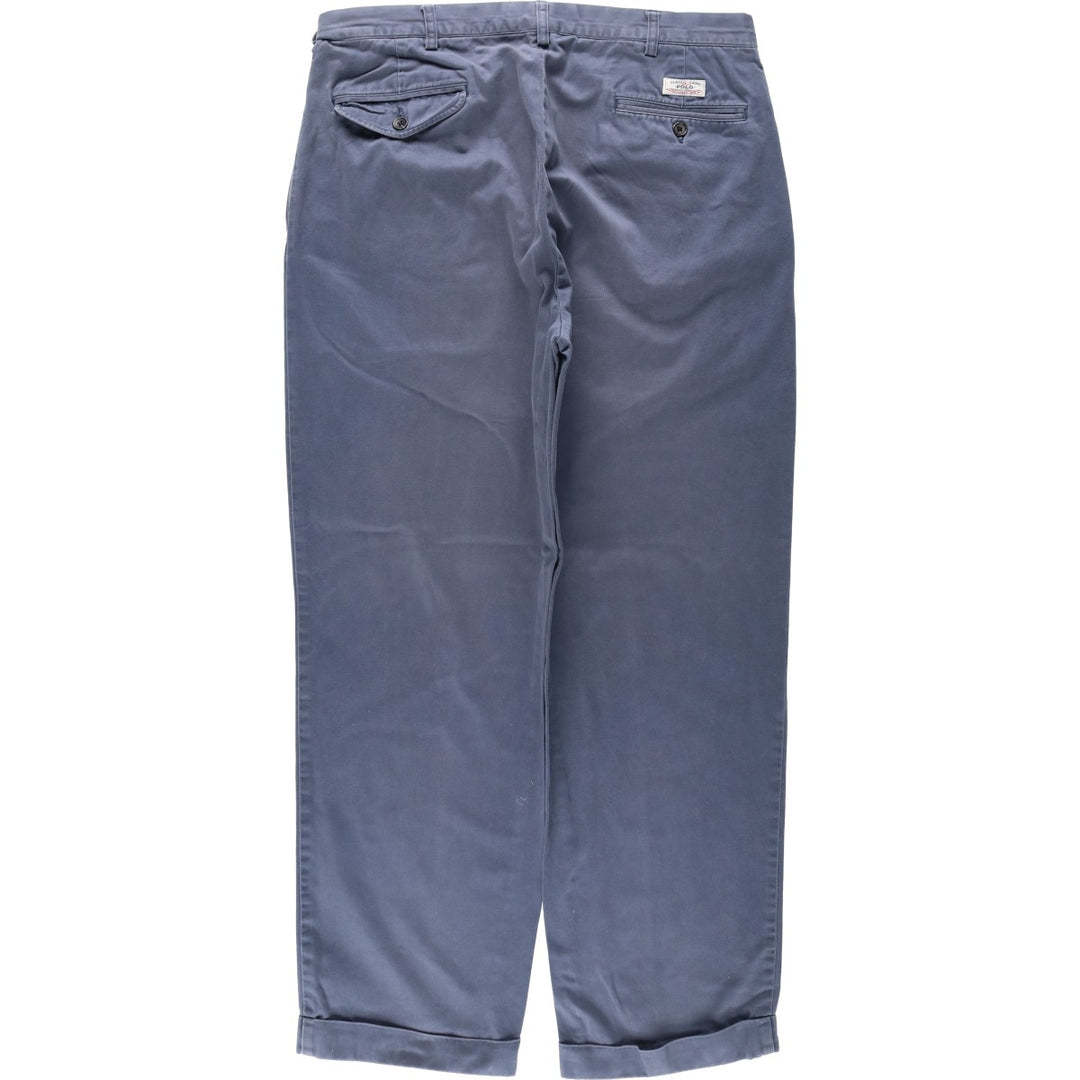 Ralph Lauren POLO by Ralph Lauren HAMMOND PANT, two-pleat chino pants, men's w35 equivalent cotton navy blue type Vintage Second Hand