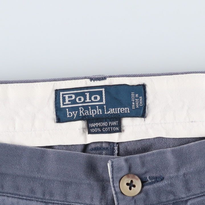 Ralph Lauren POLO by Ralph Lauren HAMMOND PANT, two-pleat chino pants, men's w35 equivalent cotton navy blue type Vintage Second Hand