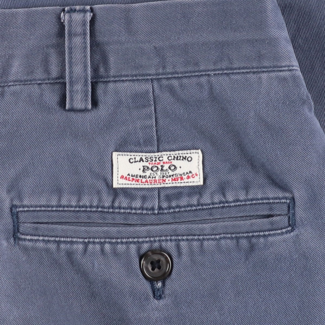 Ralph Lauren POLO by Ralph Lauren HAMMOND PANT, two-pleat chino pants, men's w35 equivalent cotton navy blue type Vintage Second Hand