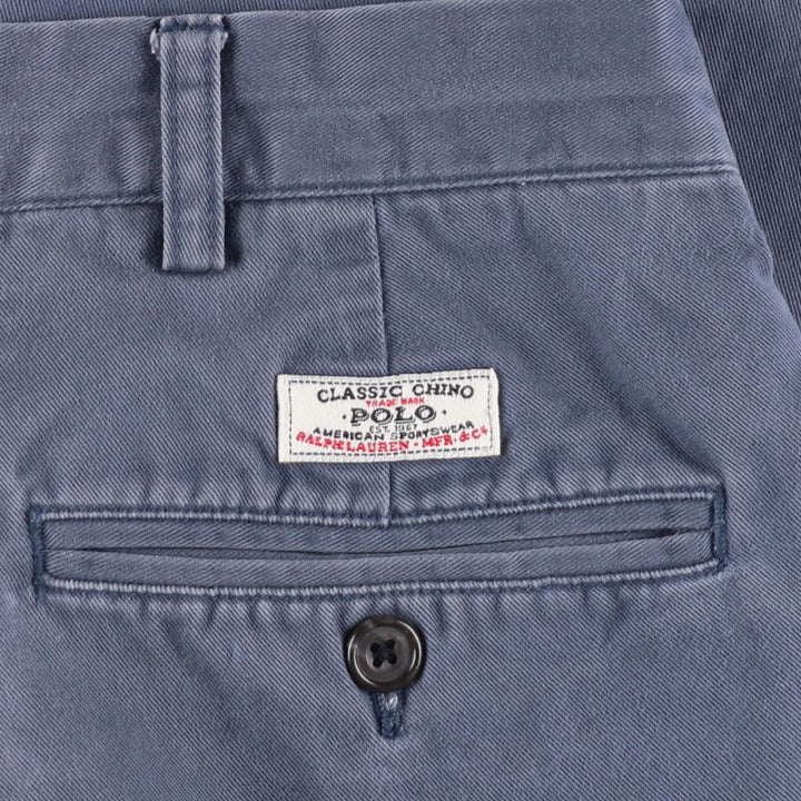 Ralph Lauren POLO by Ralph Lauren HAMMOND PANT, two-pleat chino pants, men's w35 equivalent cotton navy blue type Vintage Second Hand