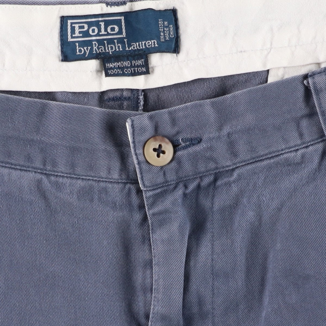 Ralph Lauren POLO by Ralph Lauren HAMMOND PANT, two-pleat chino pants, men's w35 equivalent cotton navy blue type Vintage Second Hand