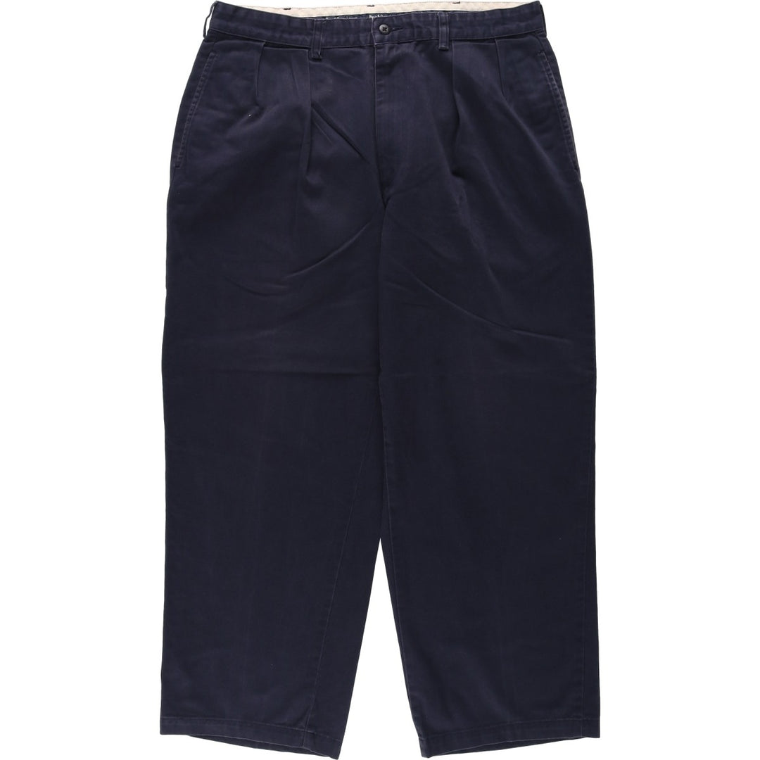 Ralph Lauren Polo Ralph Lauren Andrew Pant Two-pleat Chino Pants Men's Size W34 cotton navy blue type Vintage Second Hand