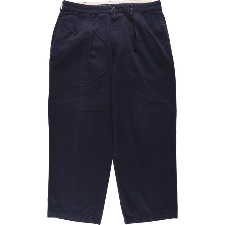 Ralph Lauren Polo Ralph Lauren Andrew Pant Two-pleat Chino Pants Men's Size W34 cotton navy blue type Vintage Second Hand