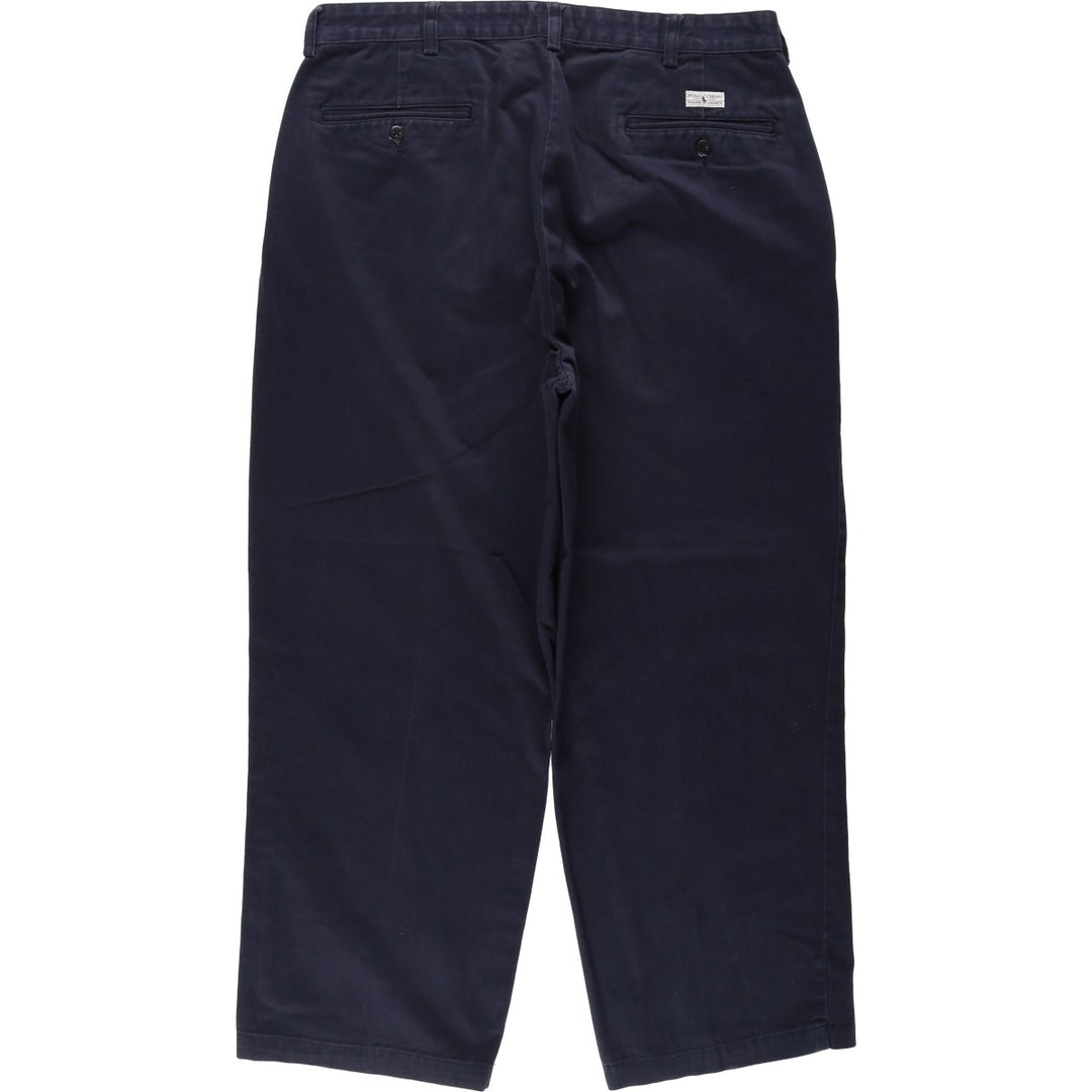 Ralph Lauren Polo Ralph Lauren Andrew Pant Two-pleat Chino Pants Men's Size W34 cotton navy blue type Vintage Second Hand