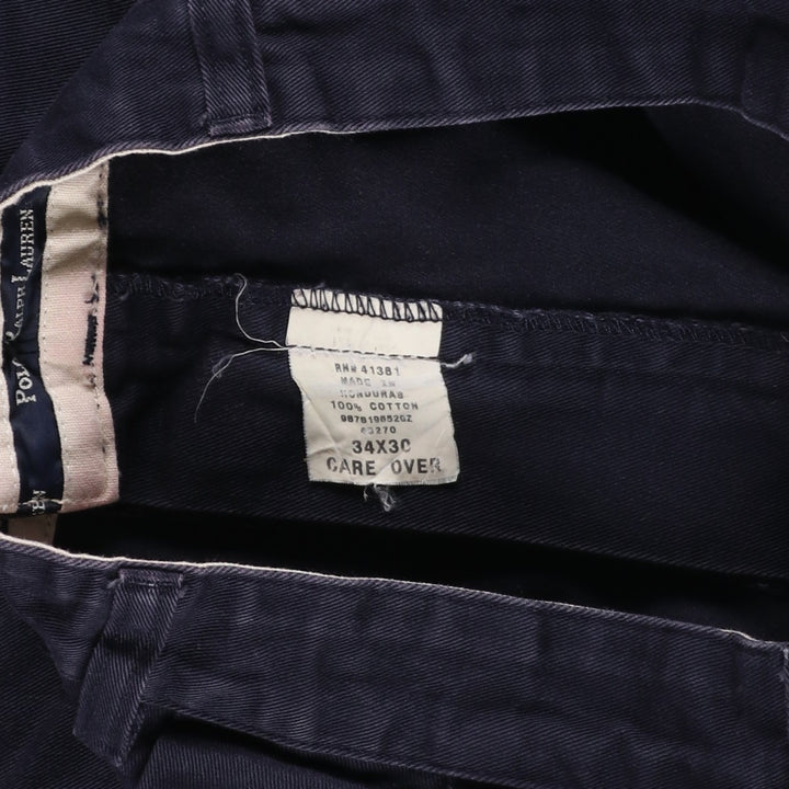 Ralph Lauren Polo Ralph Lauren Andrew Pant Two-pleat Chino Pants Men's Size W34 cotton navy blue type Vintage Second Hand