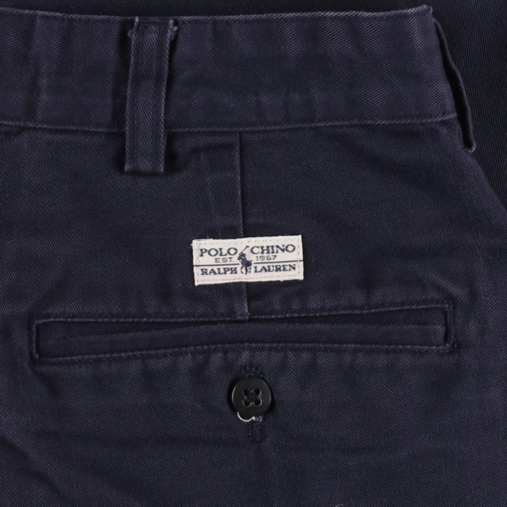 Ralph Lauren Polo Ralph Lauren Andrew Pant Two-pleat Chino Pants Men's Size W34 cotton navy blue type Vintage Second Hand