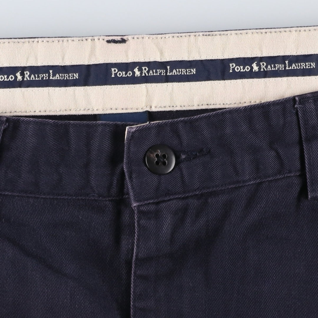 Ralph Lauren Polo Ralph Lauren Andrew Pant Two-pleat Chino Pants Men's Size W34 cotton navy blue type Vintage Second Hand