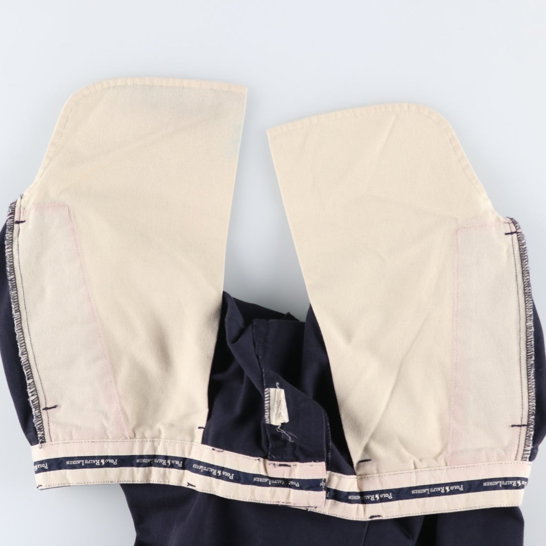 Ralph Lauren Polo Ralph Lauren Andrew Pant Two-pleat Chino Pants Men's Size W34 cotton navy blue type Vintage Second Hand