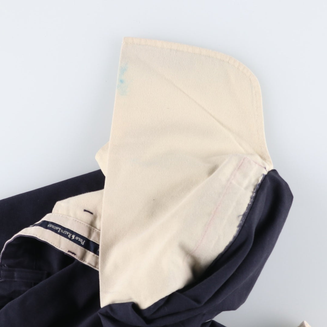 Ralph Lauren Polo Ralph Lauren Andrew Pant Two-pleat Chino Pants Men's Size W34 cotton navy blue type Vintage Second Hand