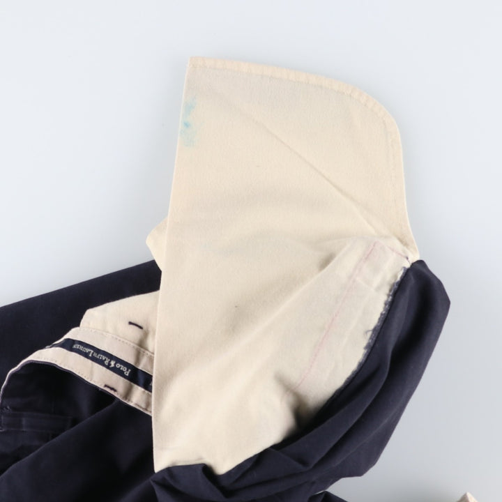 Ralph Lauren Polo Ralph Lauren Andrew Pant Two-pleat Chino Pants Men's Size W34 cotton navy blue type Vintage Second Hand